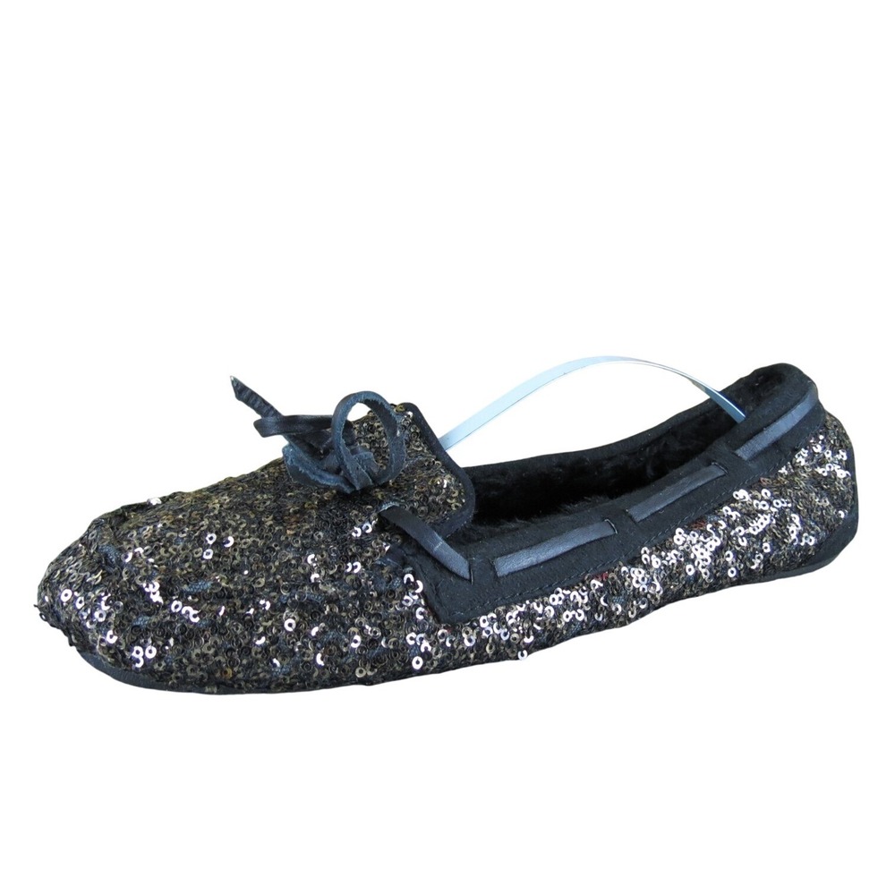 BC Footwear Women's Sequin Shearling Style Black Synthetic Sz 8 Gently Used 2025